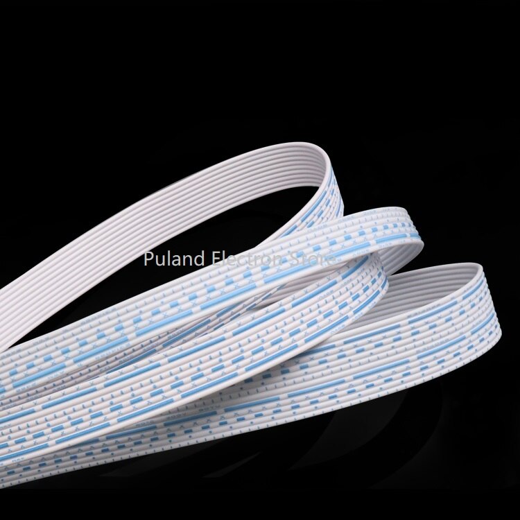 UL2468 Extension Wire 24AWG 7P 8P 9P 10P 12P Pin Flat Ribbon PVC Insulated Copper Connect Cable Electron Strip Line Blue White