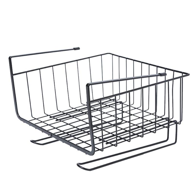 Estante colgante para armario, soporte para cesta, organizador de cocina, hogar, oficina, florero, decoración: Black