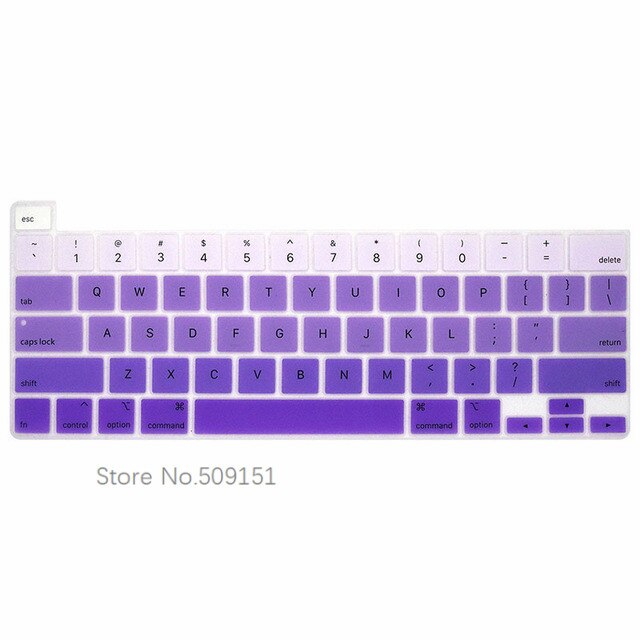 Housse de protection en Silicone pour MacBook Pro 16 pouces, couleur arc-en-ciel, Touch Bar et Touch ID A2141, pour clavier anglais et américain: Gradient purple