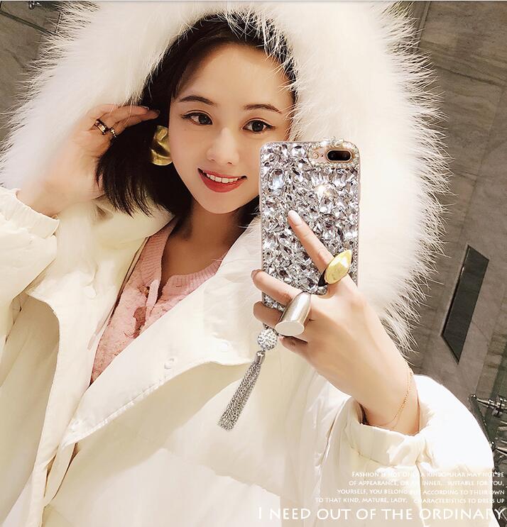 For Samsung Galaxy A51 A71 A10 A10E A20 A20S A20E A30 A40 A50 A70 A01 M10 M20 M30 M11 A21 A31 A41 Pendant Big Rhinestone Case