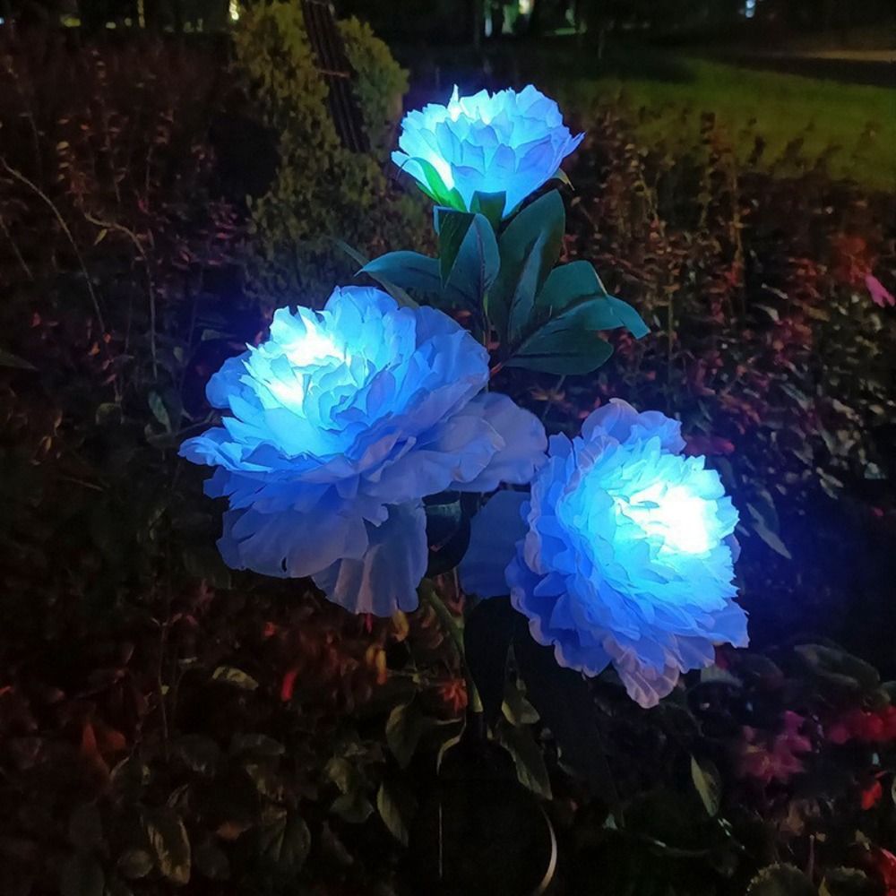Op zonne-energie werkende tuinverlichting op zonne-energie Simulatie Bloem Pioenlamp Zonne-padverlichting Automatisch aan/uit LED-grondstekkerlicht