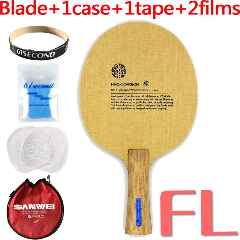 SANWEI HC6S Hinoki di Carbonio lama tennis Da Tavolo/ping pong lama/lama di tennis da tavolo pipistrello: FL con YM case