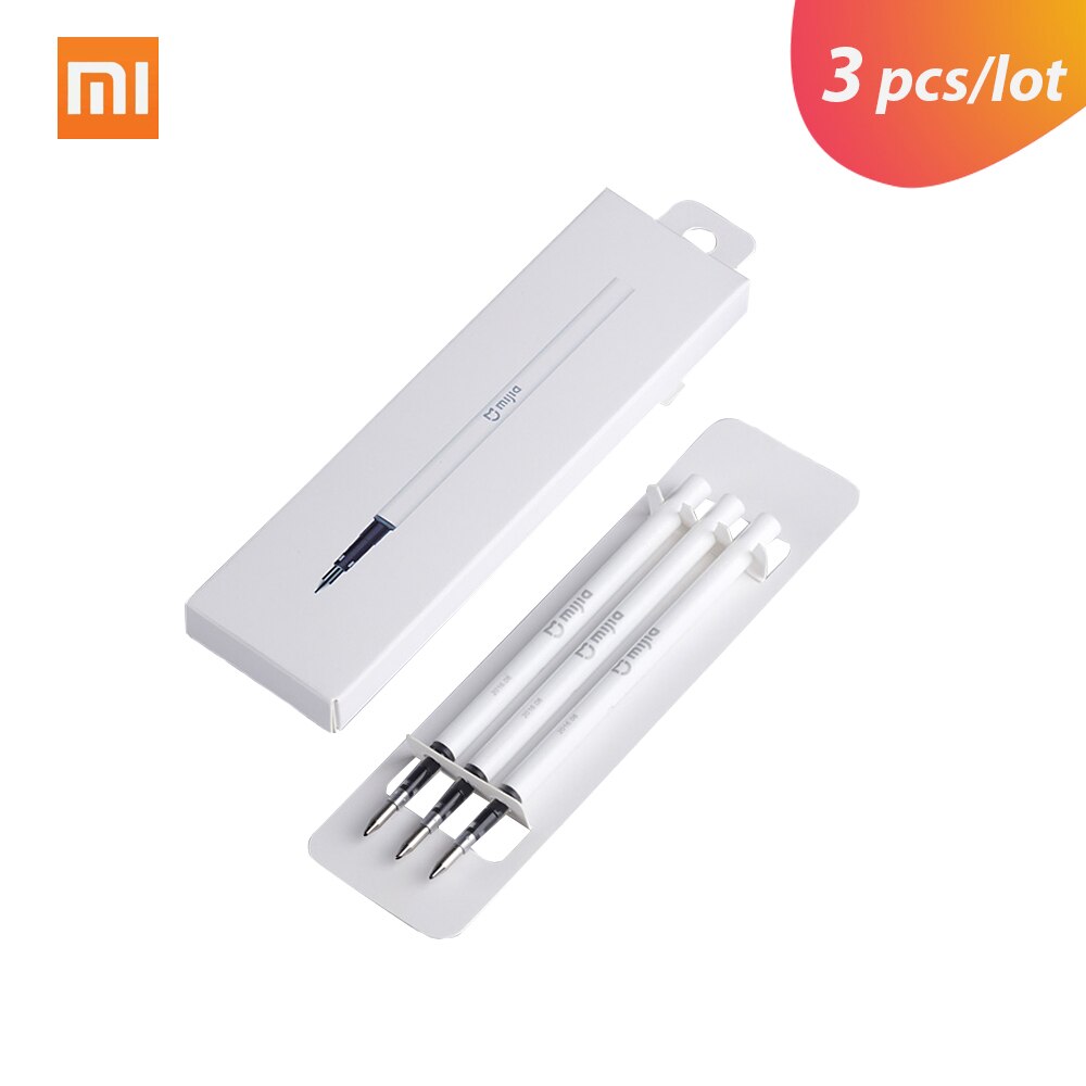 3 pz/lotto Xiaomi Mijia Gel penna ricarica Rollerball penna firma penna 0.5mm punto di scrittura liscio per persone d&#39;affari insegnanti studente: Default Title