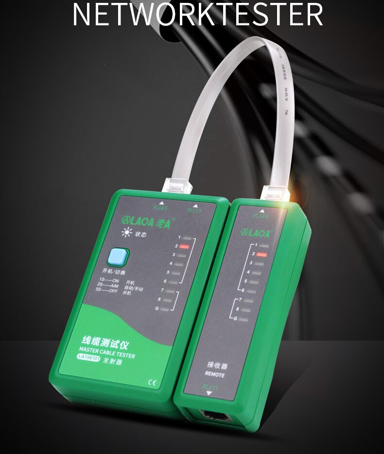 High Definition Network Cable Tester RJ45 RJ11 Cable Network Repair Networking Hand Tool Telephone Line Tester