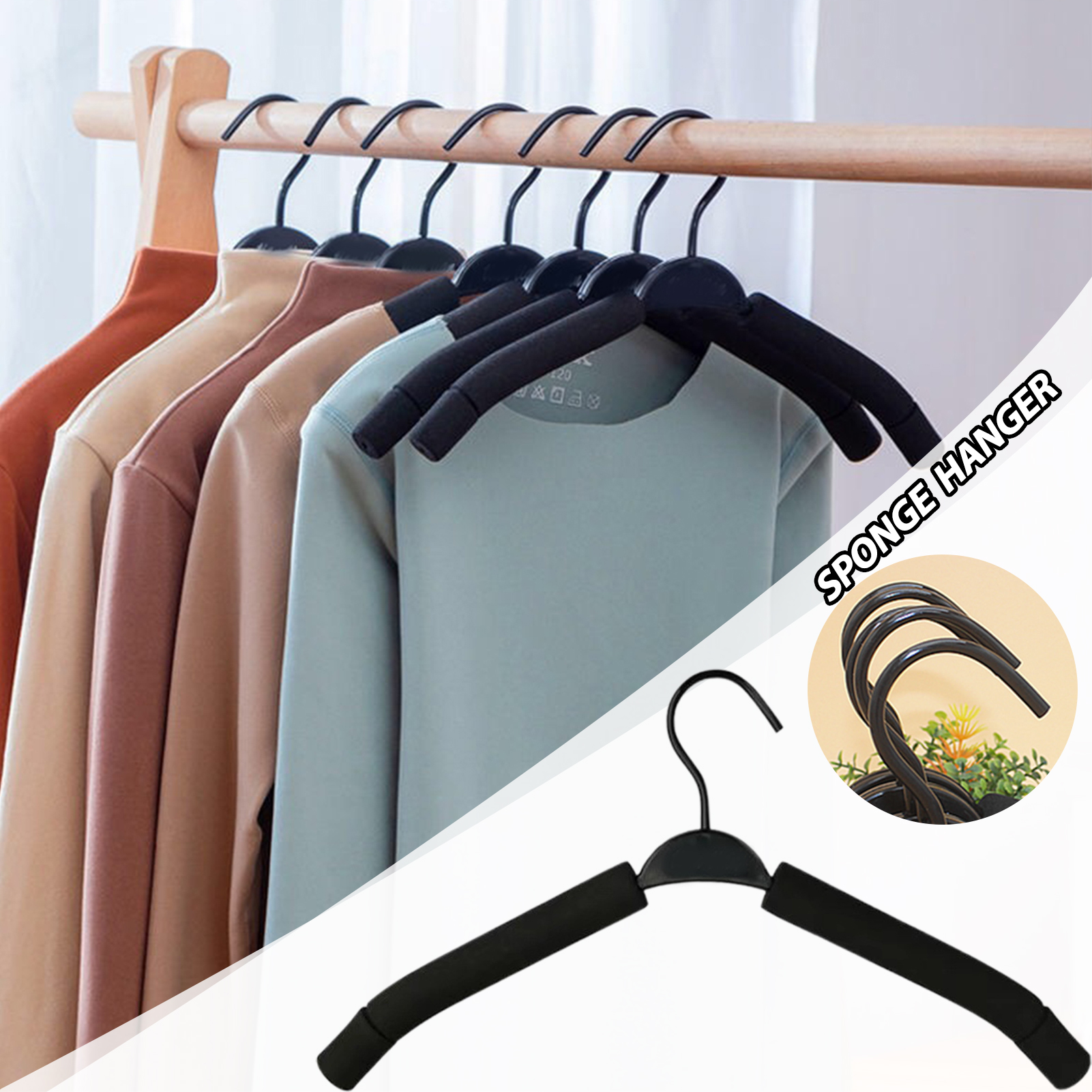 Cintres en Mousse pour Vêtements, Supports d'Affichage Pliables et Flexibles à Utiliser pour Veste de Face Fj, 10 Pièces