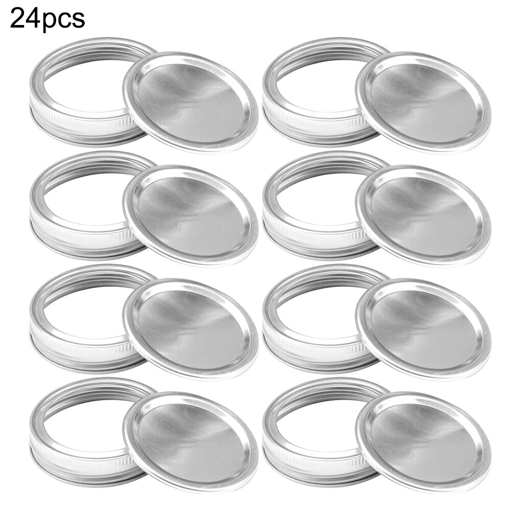 70/86mm Mason Jar Lids with Discs Wide Mouth Canning Mug Glass Lid Stainless Steel Top Covers Rust Resistant Screw Bands Rings: A1
