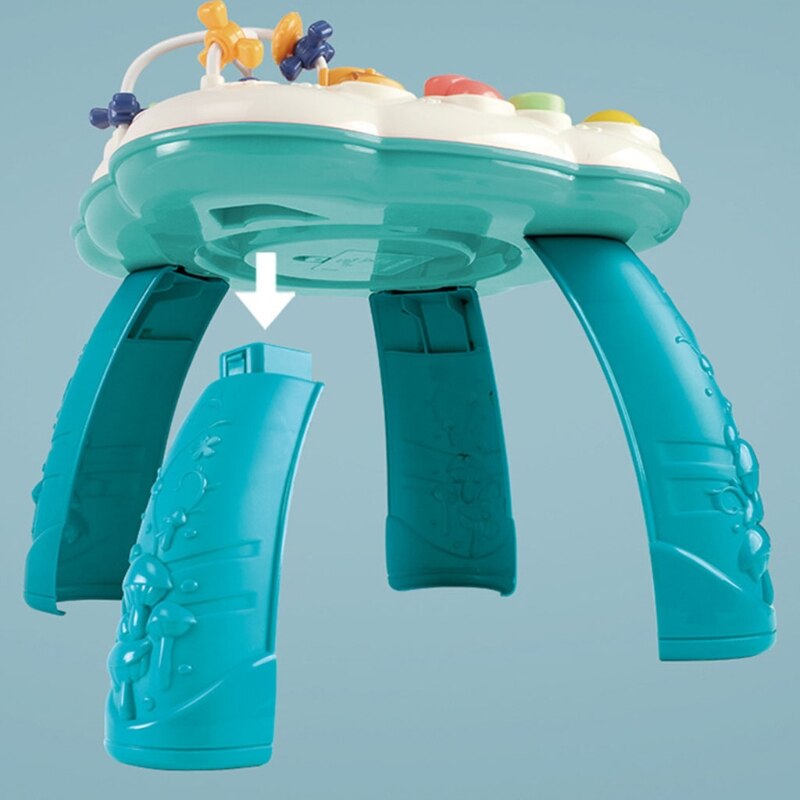 Multi-Function Education Table with Musical Instruments, Baby Movements Developing Table for Musical Activity, Red/Blue