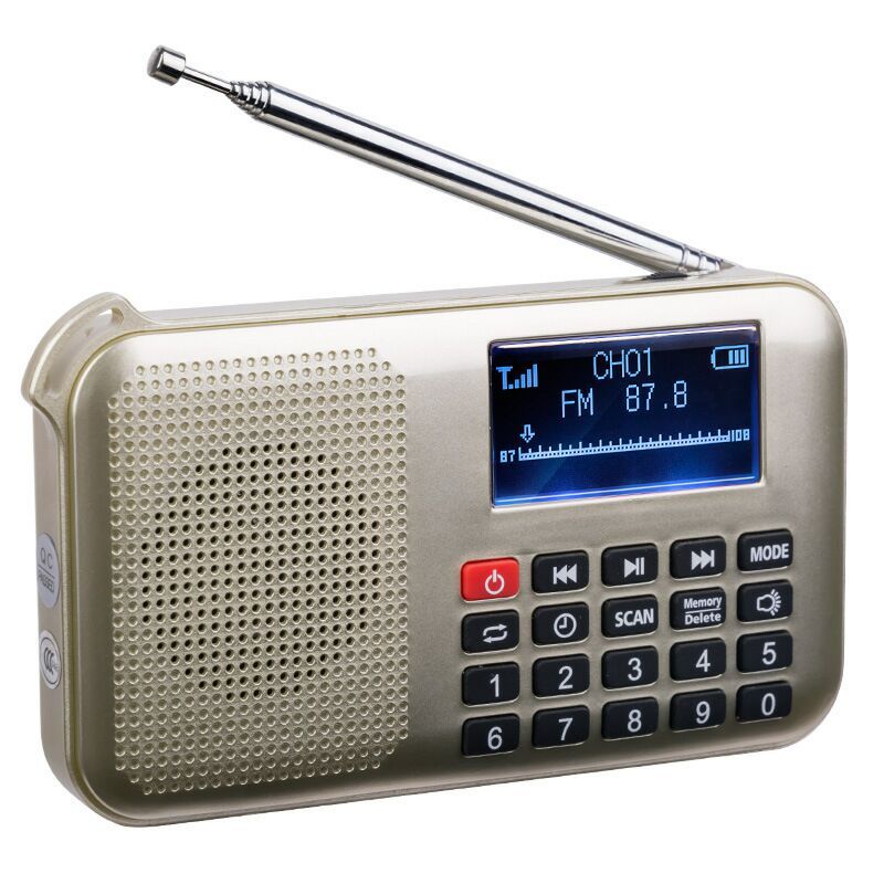 Mini haut-parleur d'énergie solaire Mp3 o lecteur de musique avec Led lumière de secours or