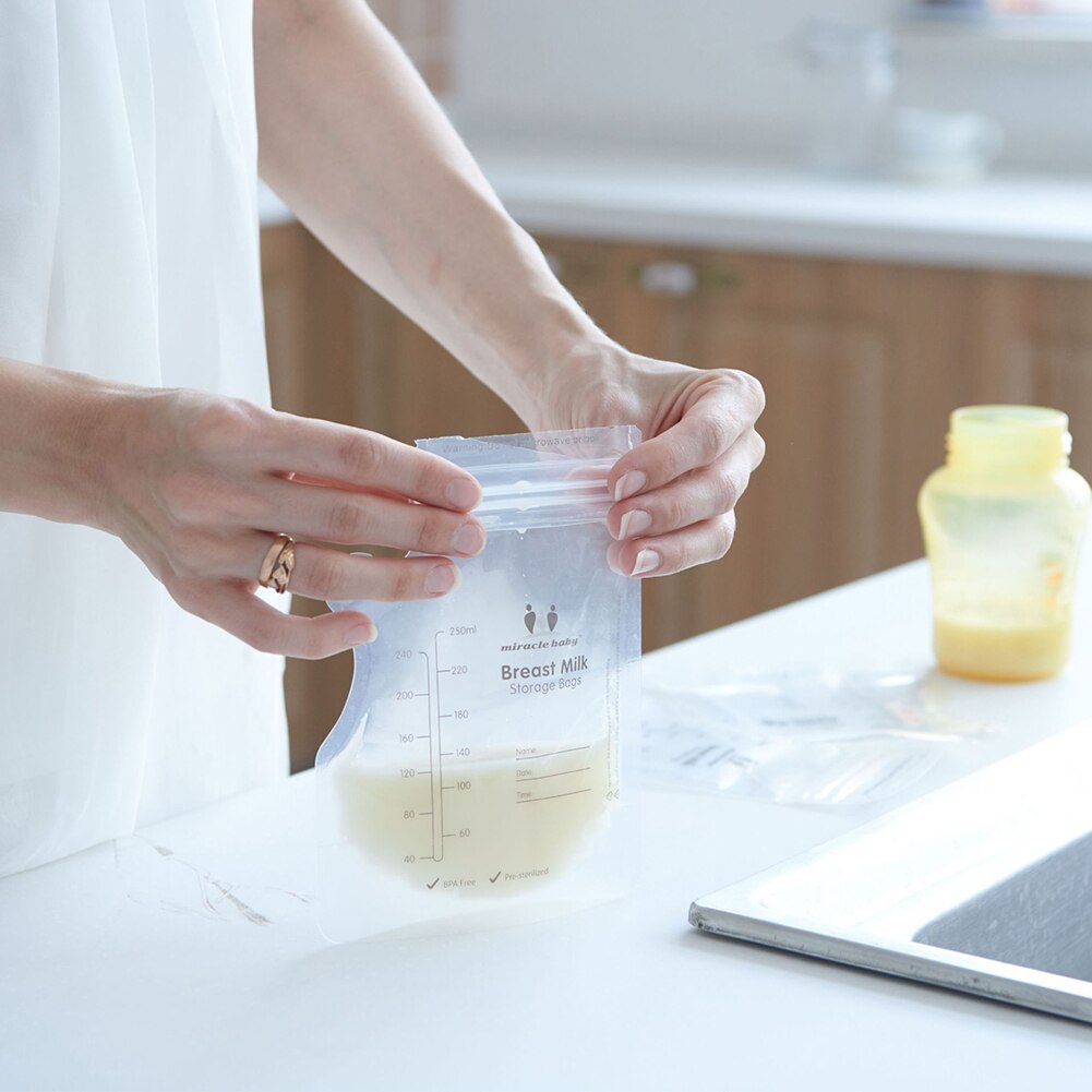 30 stk 250ml præ-steriliseret mad opbevaring mælkepose frisk væske fryser gennemsigtig modermælk forseglet babyfodring