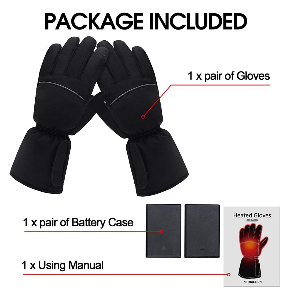Elektriske opvarmede handsker med batterikasse fuld fingerhandske til skiløb vandreture klatring kørsel