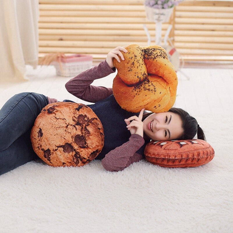 Simulation Pizza Biscuit Hamburger oreiller en peluche doux dessin animé restauration rapide pain Dog peluche poupée canapé chaise coussin drôles