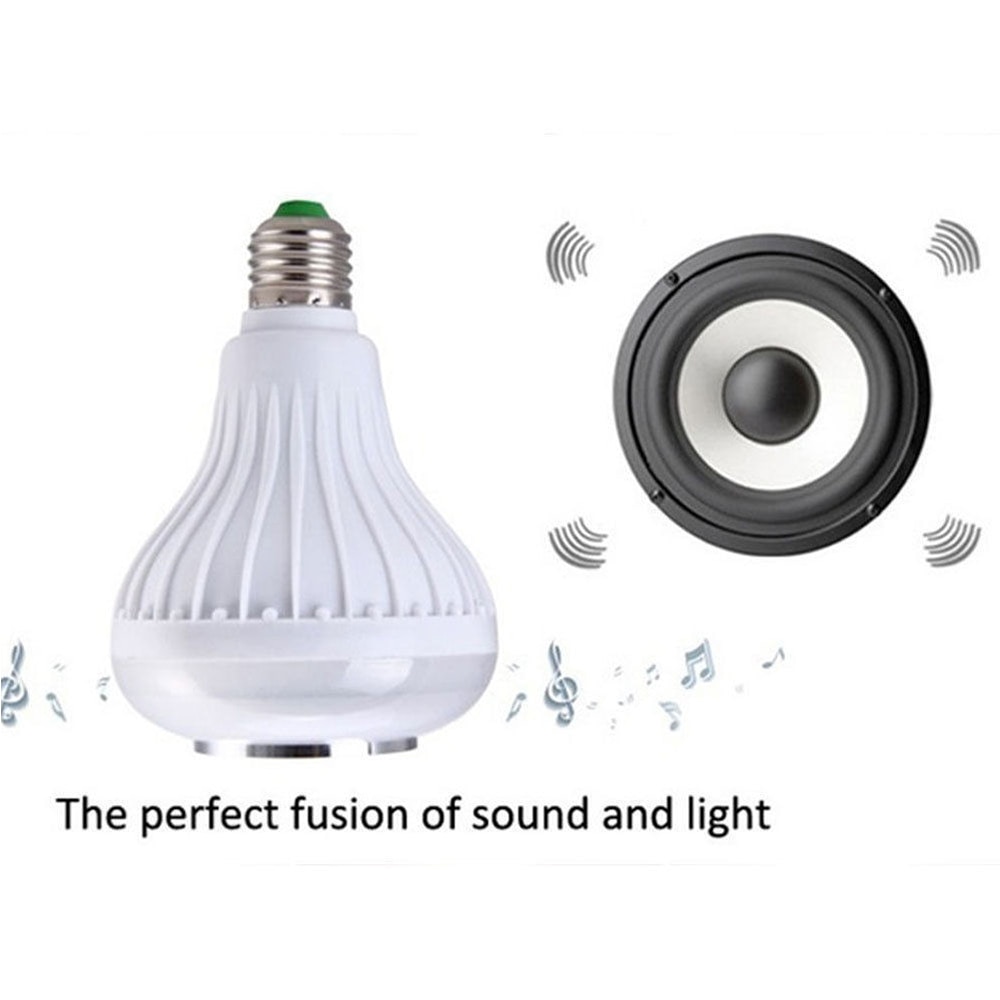 E27 RGB Bluetooth Speaker LED Bulb Light 12W Music Playing Dimmable Wireless Led Lamp with 24 Keys Remote Control