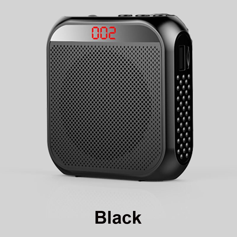 Junke  k3 bærbar stemmeforsterker megafonforsterker med kablet mikrofonhøyttalerehøyttaler usb og tf  mp3 lærerutdanning: Svart