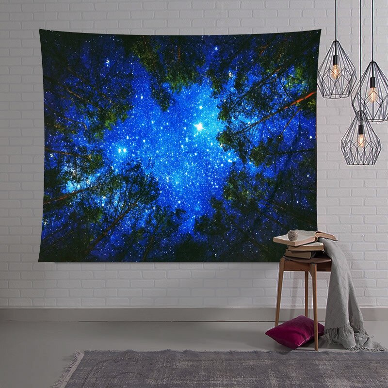 Tapiz Hippie de pared con estampado con bosque Natural de 150x100cm, tapiz de pared bohemio, tapiz de pared con Mandala Arte de la pared Decoración: O7