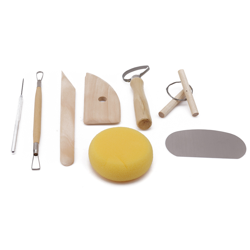 8pcs/pack Wood Sponge Ceramic Tool Pottery Tools Set Pottery Ceramics Molding Clay Tools Carving Pottery Tools