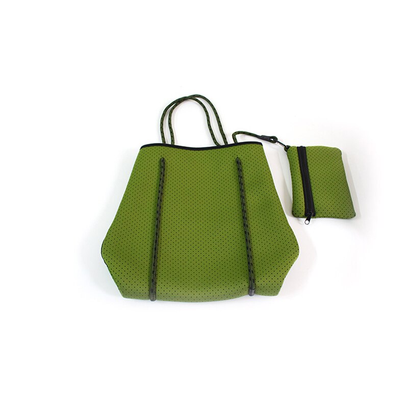 Femmes Pratique Néoprène Sac De Plage En Plein Air En Néoprène Sac À Main Grande Capacité Décontracté Sac À Bandoulière De Maman Sac Sacs Composites: army green
