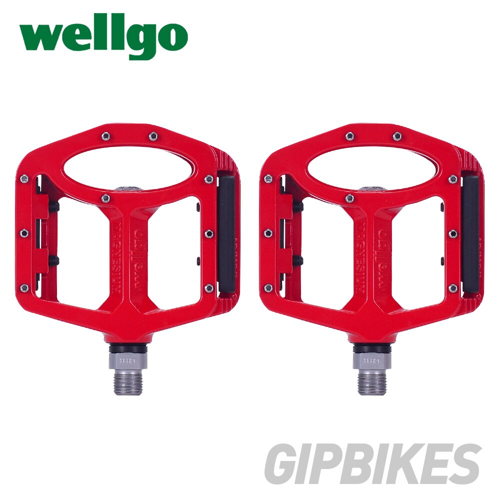 Wellgo MG-1 Super Light agnesium Bicycle Pedal Anti-Slip Bicycle Parts: Red