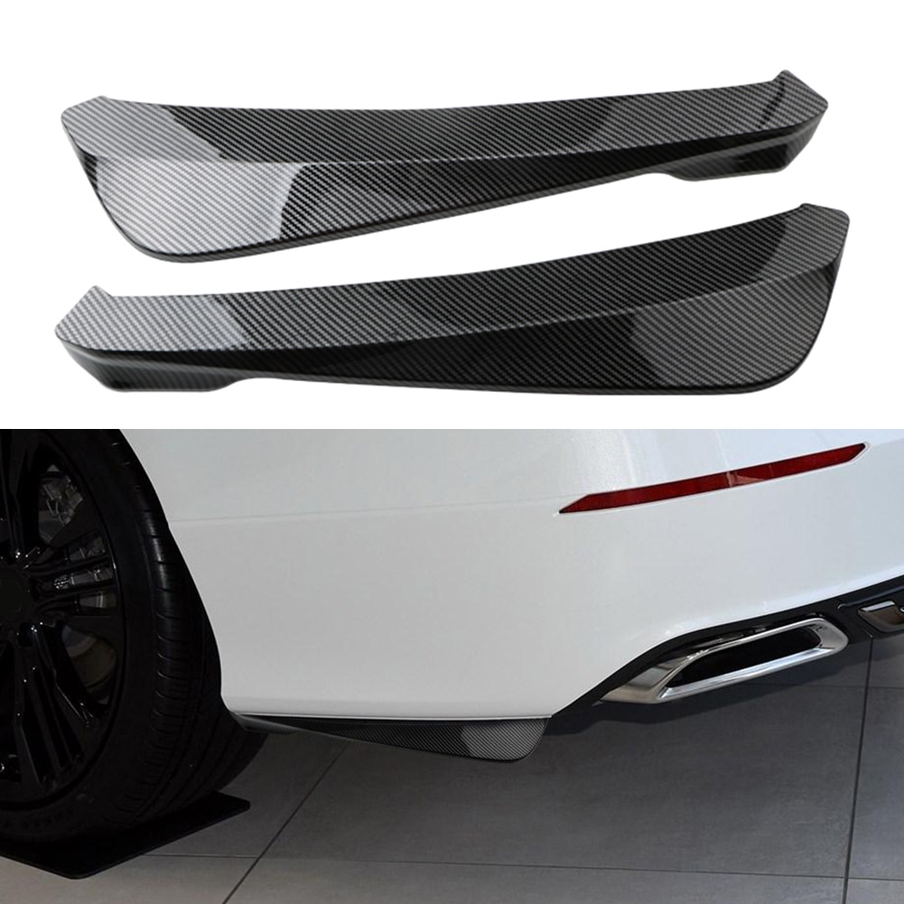 1 Paar Car Rear Canards Universele Auto Body Kit Carbon Fiber Look Abs Plastic Outdoor Anti-Weerstand Repareren Onderdelen