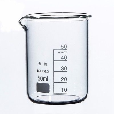 50 Ml Lage Vorm Beker Chemie Laboratorium Borosilicaatglas Transparante Beker Verdikte Met Uitloop
