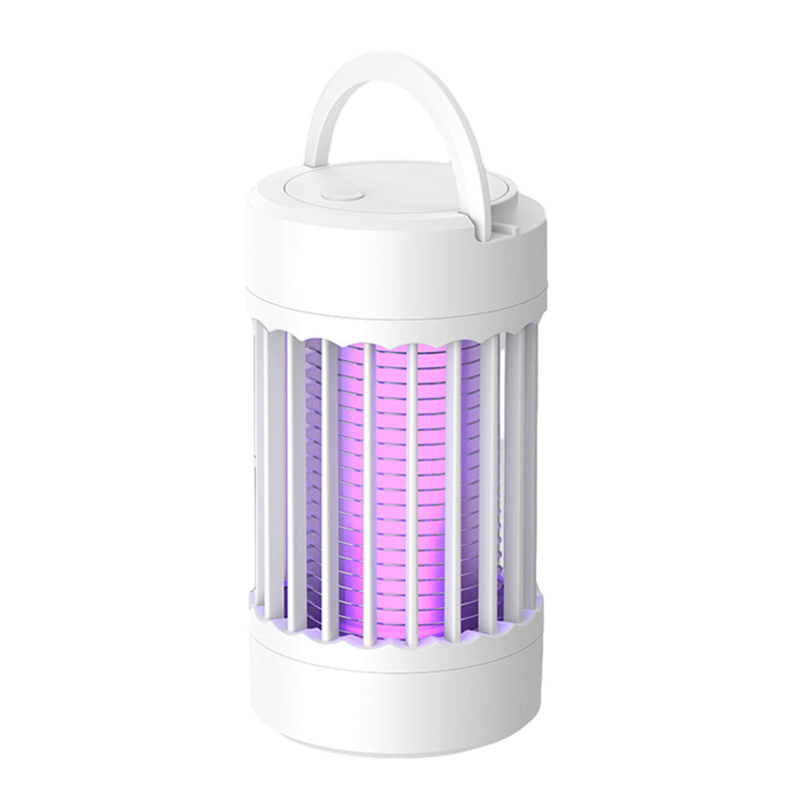 Inomhus myggdödare, högspänningsbelyst mygg-uv-lampa, hängbar, usb-uppladdningsbar elektrisk chock för camping hemma: Vit