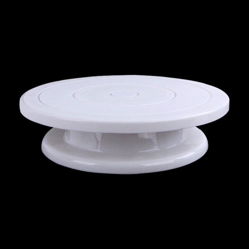 1pc plasttårta vridbord roterande tårtställ rund diy piedestal vridbar tårta dekoration skivspelare användbara bakverk bakverk
