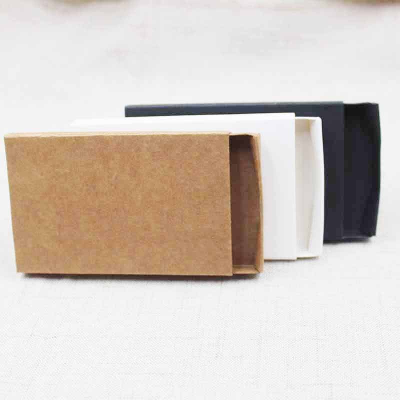 10pcs DIY blank kraft/black/white cardboard slide drawer box / candy favor packing display box custom cost extra