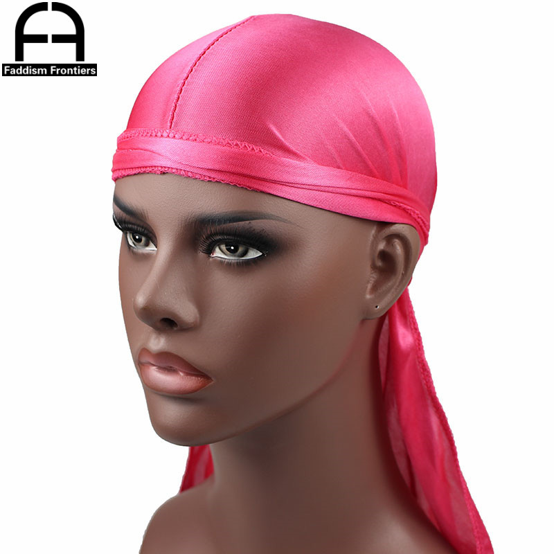 Perruques Turban en Satin Durag pour homme | Couvre-chef de motard, bandeau de luxe, chapeau Pirate, accessoires pour cheveux,: Hot pink