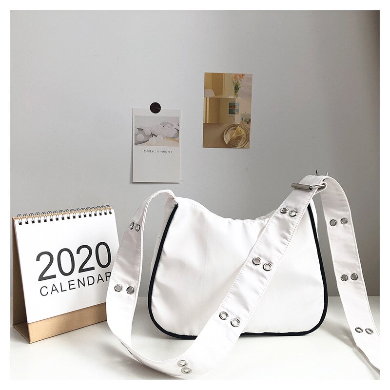 Dames Dagelijks Reizen Portablearmpit Tas Toevallige Polyester Vrouwen Hobos Kleine Onderarm Schoudertas Vrouwelijke Messenger Bags: white