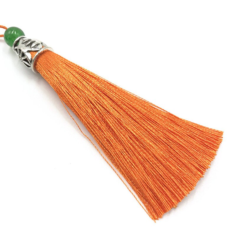 Polyester 9cm zijden kwastjes franje met kralen kwastjes hangende gordijnen voor het naaien van kleding huisdecoratie