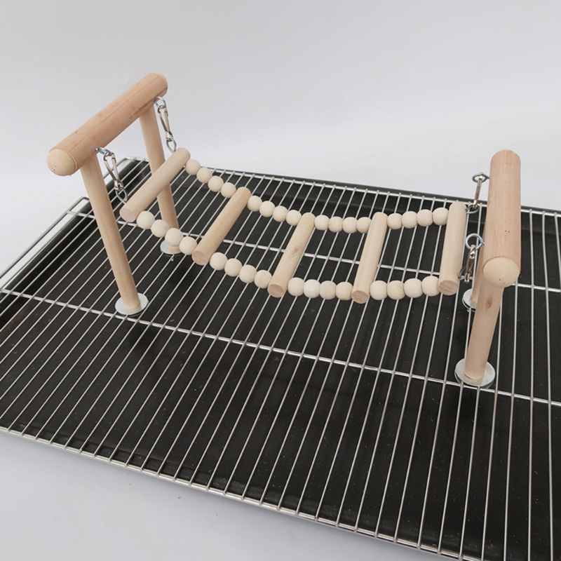 Wooden Bird Perches Stand Toy Parrot Swing Climbing Ladder Play Gyms Playground