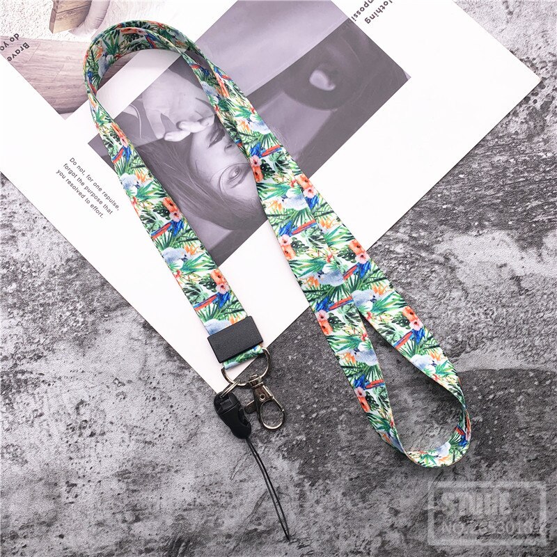 10Pcs/lot Phone Strap Lanyards for Key flower color Neck Strap For Lanyards Strap For Card Badge Gym Key Chain Lanyard Key: 0006ten