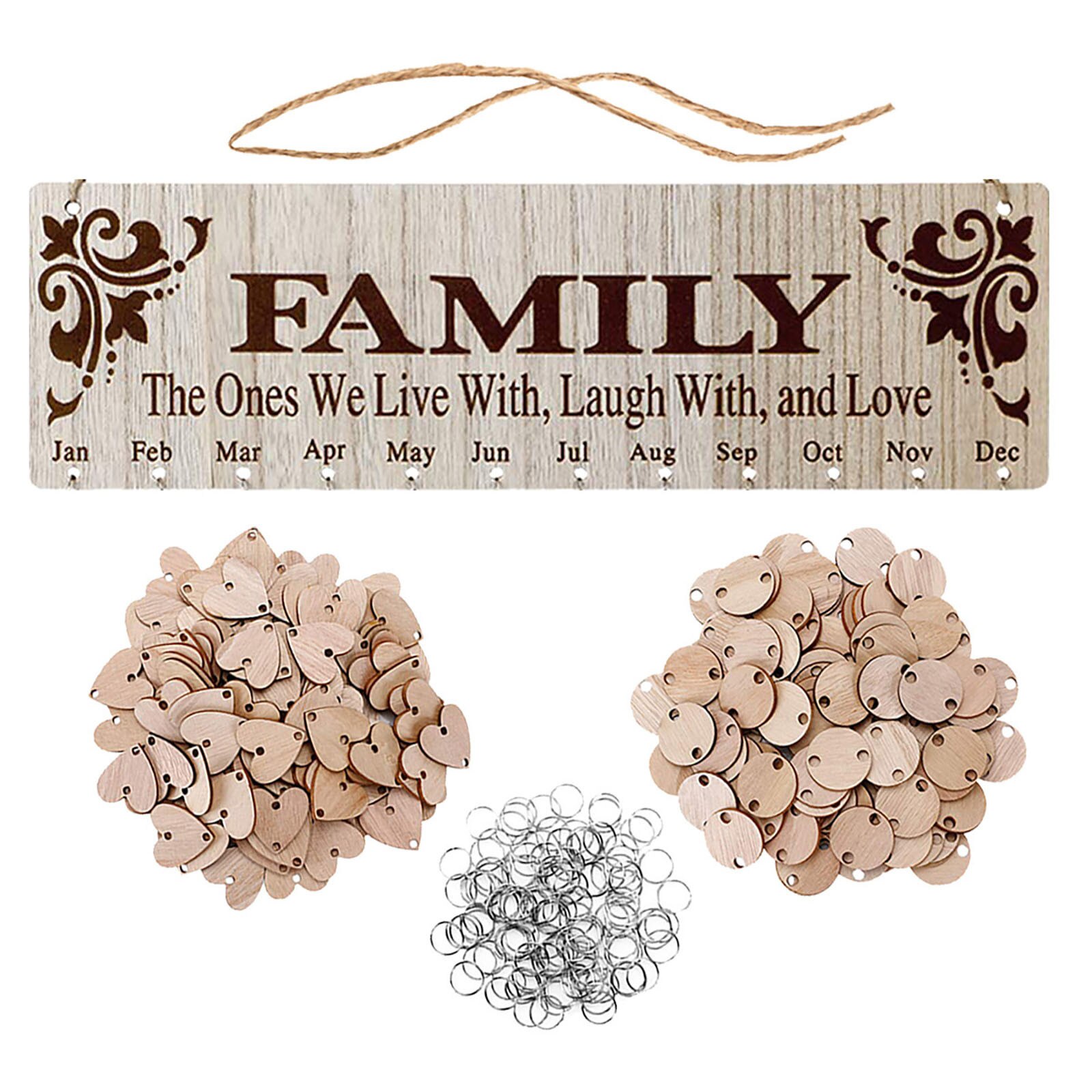 Diy Hang Wooden Family Birthday Reminder Calendar Board Sign Board Wall Hanging Wooden Calendar Board Decoration