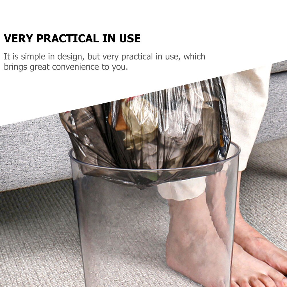 Transparent Rubbish Bin Trash Storage Can Office Rubbish Bin Rubbish Container Garbage Can for Home Office Kitchen