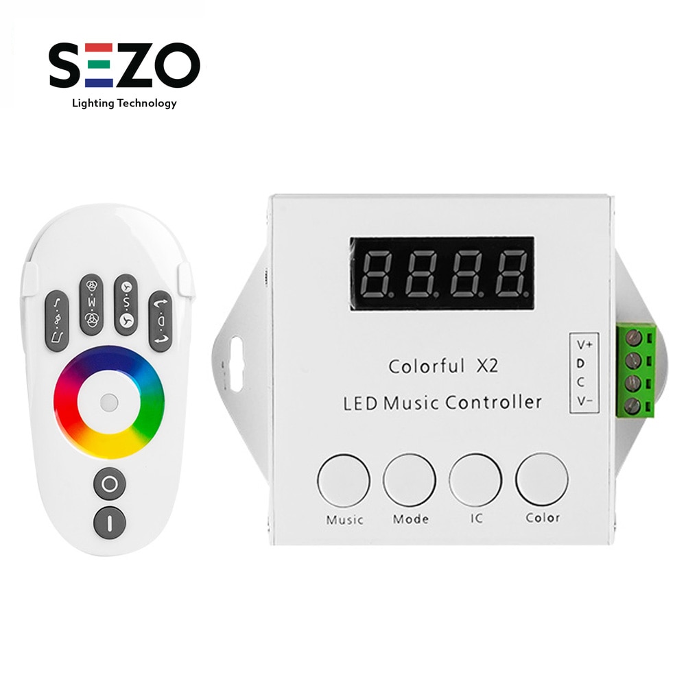 Muziek X2 Controller Voor WS2812B/WS2811/WS2813/USC1903 Led Strip Tape Licht Modules Max 1000 Pixels Met rf Touch Remote DC5V-24V