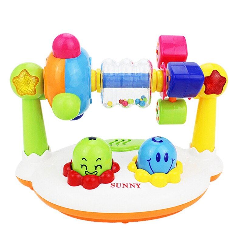 Muzikaal babyspeelgoed muziek draaiende verlichting fitnessframe educatief babyspeelgoed met doos kleuterspeelgoed: Default Title