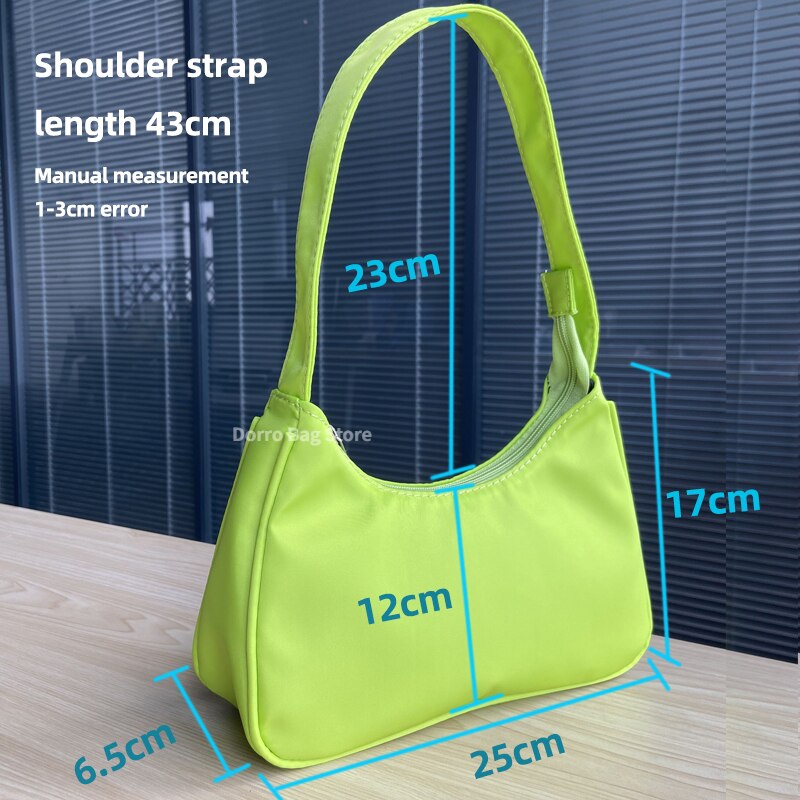 Borsa a tracolla a mezza luna Hobos da donna semplice Color caramella borse da donna piccole con Design retrò borse da donna in Nylon con ascelle