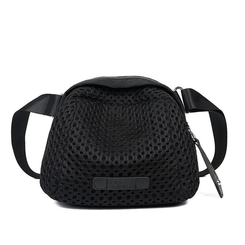 Mode Vrouwen Schoudertas Nylon Crossbody Bag Multi-Functionele Messenger Bag Rits Open Taille Verpakking Vrouwelijke Handtas Kleine Zakken: black