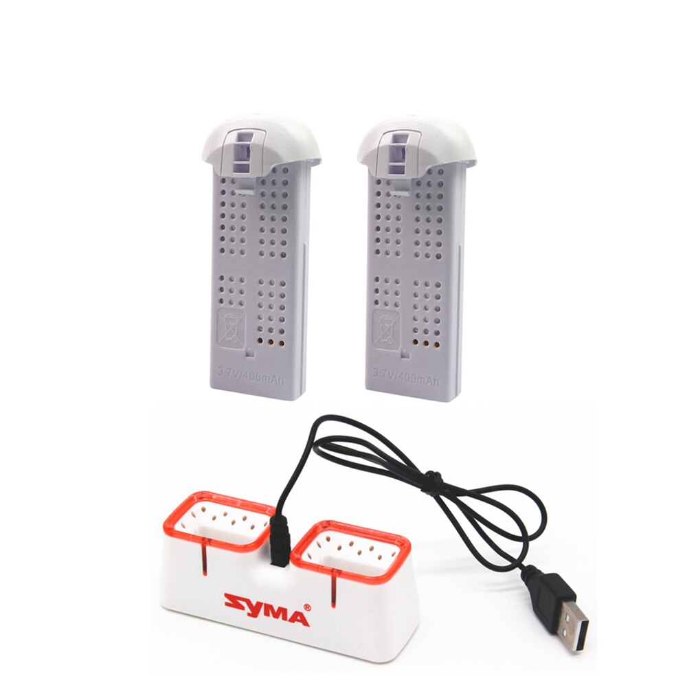 Syma-batería Lipo X22 / X22w Original para Dron, batería de 3,7 V y 400mAh con cargador, recambios de cargador, accesorios para cuadrirrotor RC, batería de 3,7 V y 400mAh: 2White with Charger