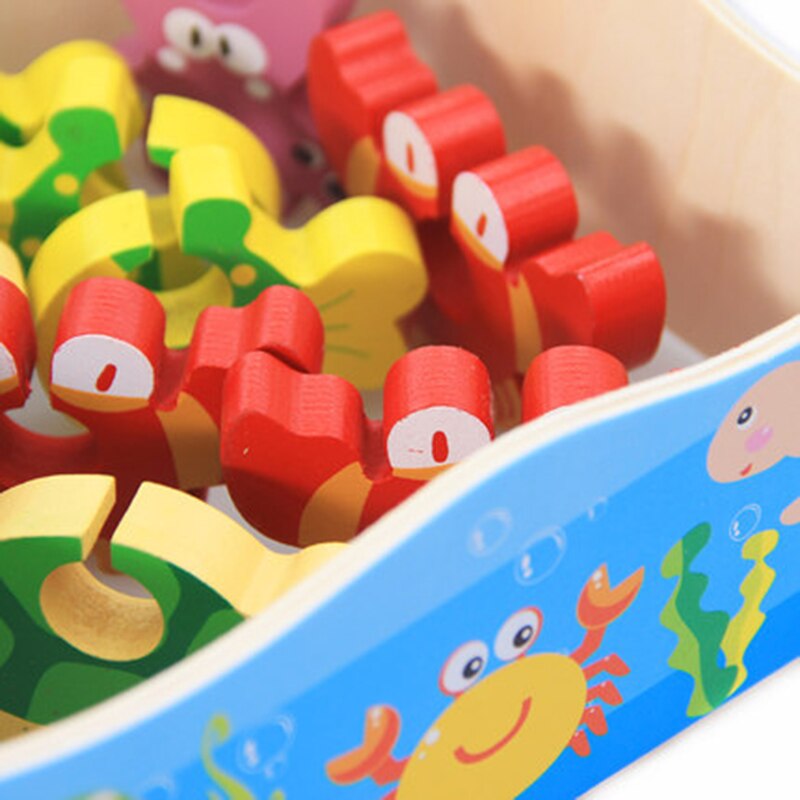 Baby Educational Toys Fish Wooden Magnetic Fishing Toy Set Fish Game Educational Fishing Toy Child Birthday/Christmas