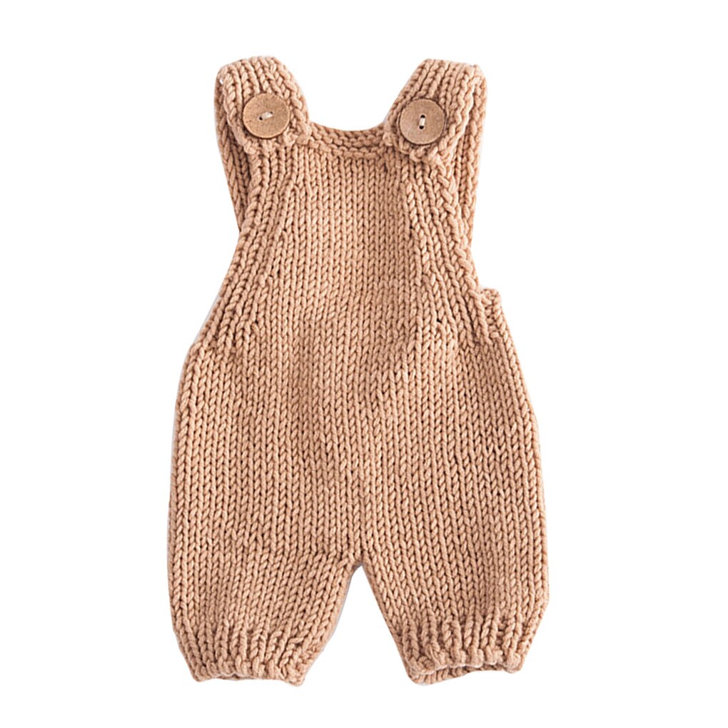 Bébé barboteuses bébé jarretelle tricot prise de Photo 0-1 mois petits garçons filles mignon combinaison: NO.2