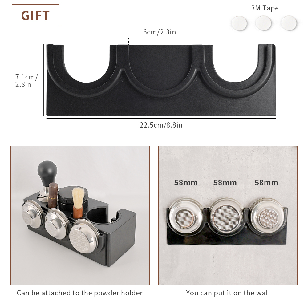 Coffee Tamper Mat Stand Portafilter Holder Rack Espresso 51/53/58mm Tamper Support Base Rack Coffee Tool Barista Accessories