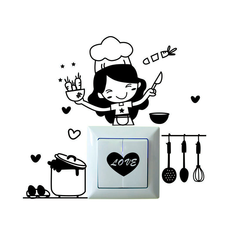 Varmt dekorerede wallstickers gør det selv køkken vandtætte vinyl stickers 2 ss 0014