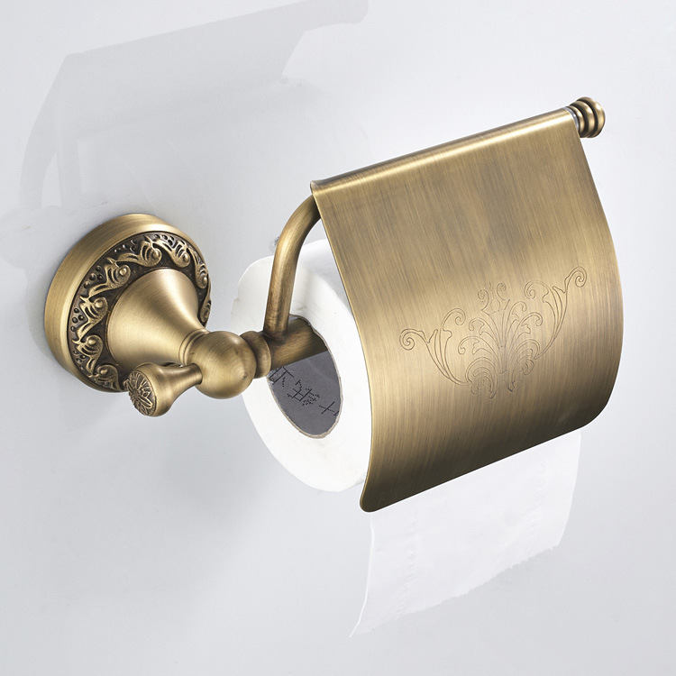 Juego de accesorios de baño antiguos, soporte de papel de latón, accesorios de baño, soporte escovado para inodoro montado en la pared, ganchos para barra de toalla: Borgoña