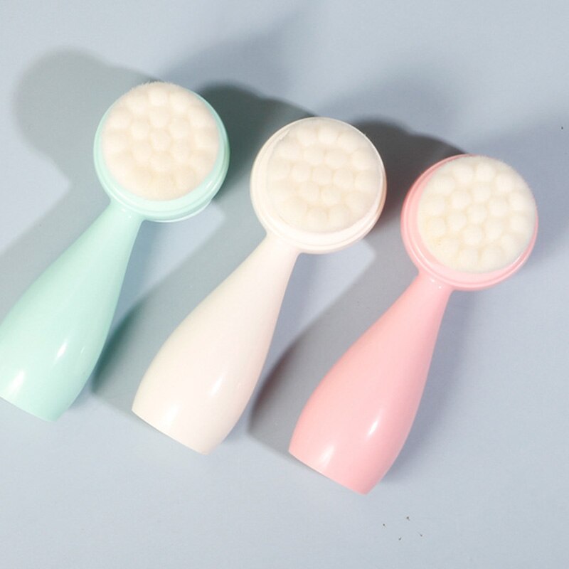 Cepillo de limpieza Facial portátil de silicona de doble cara, cepillo para limpieza de puntos negros, masaje de limpieza Facial, producto para lavado de cara
