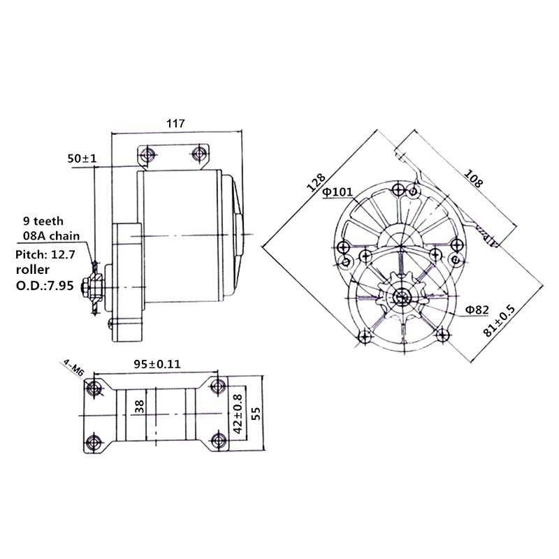 350W 24V 36V Dc Geborsteld Motor Elektrische Fiets Motor Escooter Ebike Elektrische Driewieler Fiets Motor Kit Bike diy Onderdelen MY1016Z3