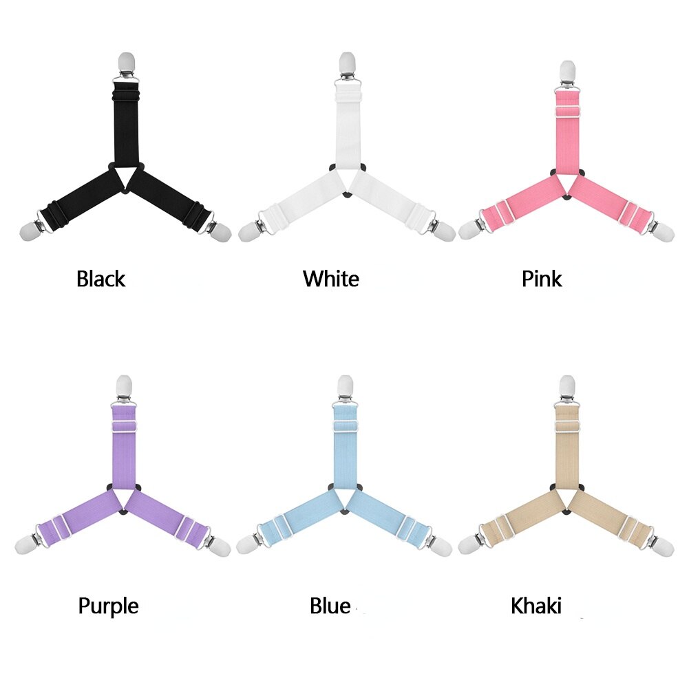 1/4Pcs Grippers Suspender Cord Clasps Adjustable Elastic Mattress Cover Adjustable Bed Sheet Fastener Strap Home Organize Gadget