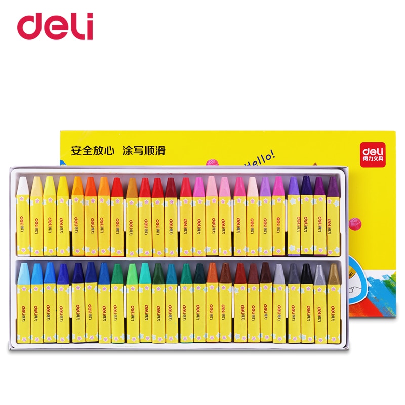 Deli 12/24/36/48 kleuren leuke wax caryon set voor school kids tekening art supply kleuren pastel krijt beste cadeau pen