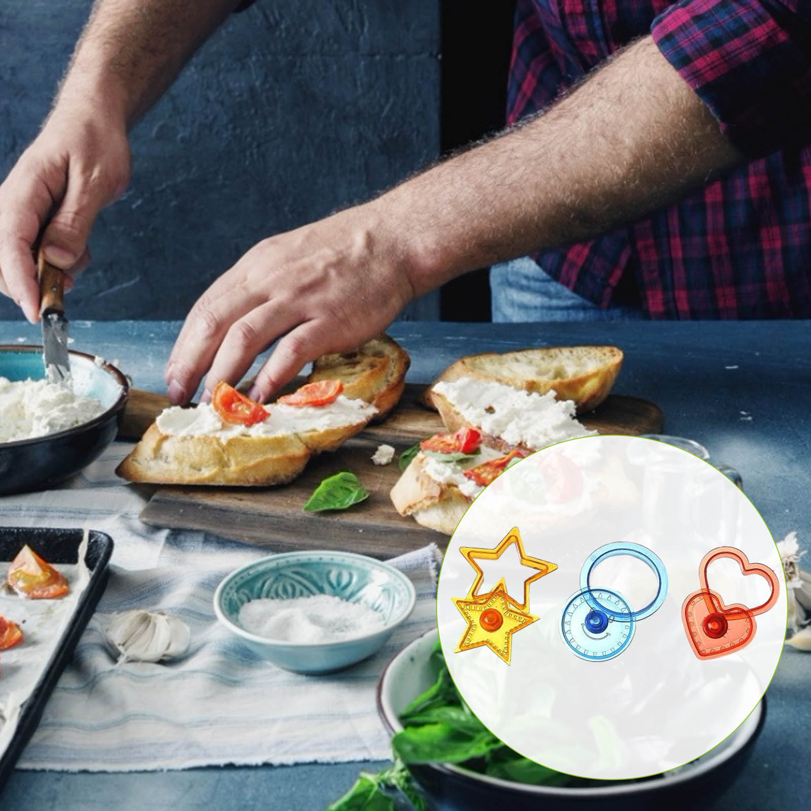 Hartvormige Ronde Vorm Sandwich Cutter En Sealer Plastic Veilig Uncrustables Maker Voor Lunchbox Maken Brood Cheesecake Biscui