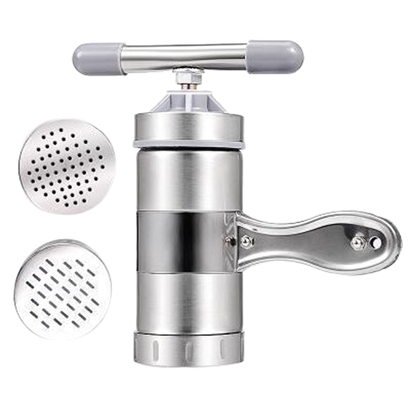 Manual Noodle Maker Press Machine Cutter with 2 Mould for Fresh Spaghetti Kitchen Pastry Noodle Making Cooking Tools