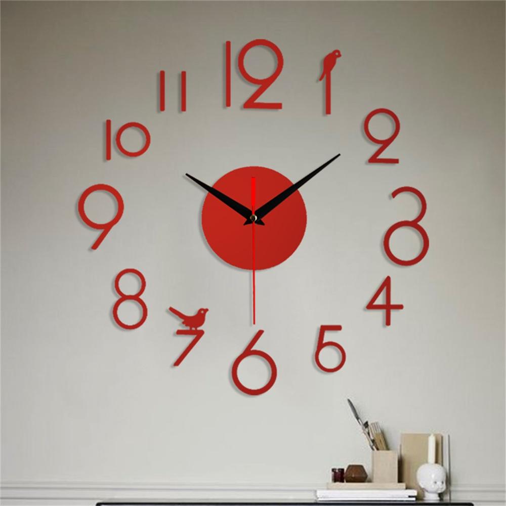 Moderne Diy Grote Wandklok 3D Spiegel Oppervlak Sticker Home Decor Art Giant Wandklok Horloge Met Romeinse Cijfers Grote klok Cd